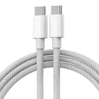 ORIGINAL 20W Fast Charging type C to C Braided Cable Compatible with iphone 16, 16 Plus, 16 Pro, 16 Pro Max, 15, 15, Plus, 15 Pro, 15 Pro Max. (Type C to C Brided Cable)