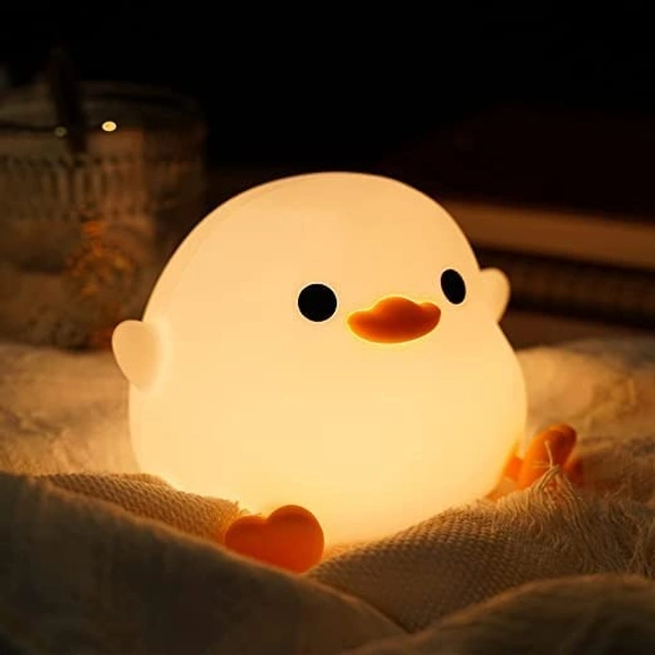 DoDo Duck Night Light, Zorzel Cute Duck Lamp, Silicone Dimmable Nursery Nightlight, Rechargeable LED Bedside Lamp with 20 Minutes Timer & Tap Control Baby Girls Women Bedrooms, Living Room