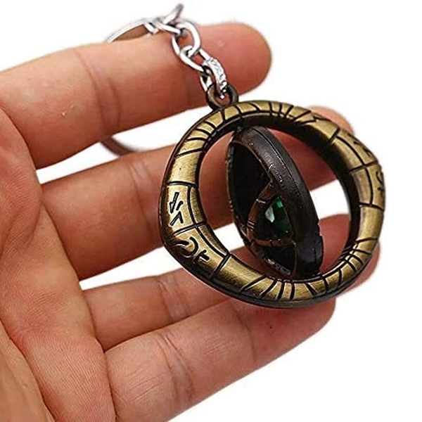 Marvel Avengers Doctor Strange Eye of Agamotto Keychain and Keyring Rotating Shield Eye of Agamotto