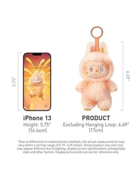 Labubu 3rd Gen Action Figure Toy Monster Bunny Plush Keychain, Soft Furry Doll Toy, Rainbow Eyes, Creepy Smile, Bag Charm