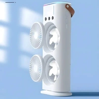 Mini Air Cooler for Room Cooling AC Portable Mini Fan | Artic Cooler with 280ml | Rechargeable Mist Cooling Fan | 3 H Timer, 3 Wind Speeds, and 3 Spray Modes for Office, Home, Kitchen - White