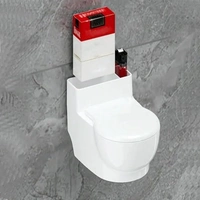 Toilet Ashtray - Quirky White Ceramic Toilet-Shaped Cigarette Holder for Bathroom, Funny Novelty Gift