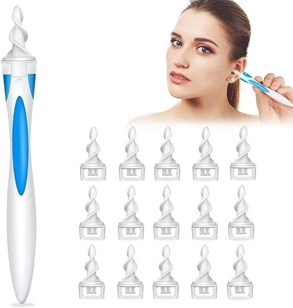 Plastic Ear Wax Vac Remover Kit And Ear Cleaner Smart Swab Easy Earwax Removal with 16 Disposable Soft Tips Ear Wax Cleaner (Smart swab)