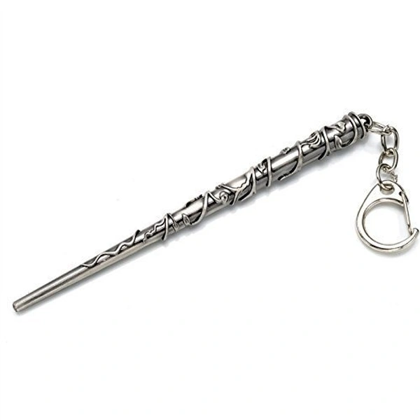 Textured Metal Harry Potter Wand Key Chain
