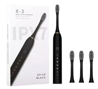 Sonic X3 electrical toothbrush for adults with 6 operating modes, with extra heads