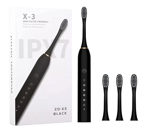 Sonic X3 electrical toothbrush for adults with 6 operating modes, with extra heads