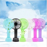 Portable Handheld Hand Mini USB/Battery Operated Adjustable High Speed Rechargeable Fan SS2 for Home, Travel, Bedroom, Car & Office with Stand and Free Battery (Random Colour)