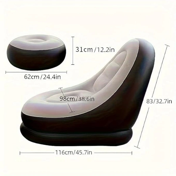 Inflatable Chair Footstool with Household air Pump,air Sofa Lounge Chair for Indoor Living Room Bedroom, Outdoor Travel Camping Picnic Beach.