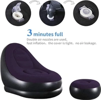 Inflatable Chair Footstool with Household air Pump,air Sofa Lounge Chair for Indoor Living Room Bedroom, Outdoor Travel Camping Picnic Beach.