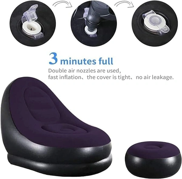 Inflatable Chair Footstool with Household air Pump,air Sofa Lounge Chair for Indoor Living Room Bedroom, Outdoor Travel Camping Picnic Beach.