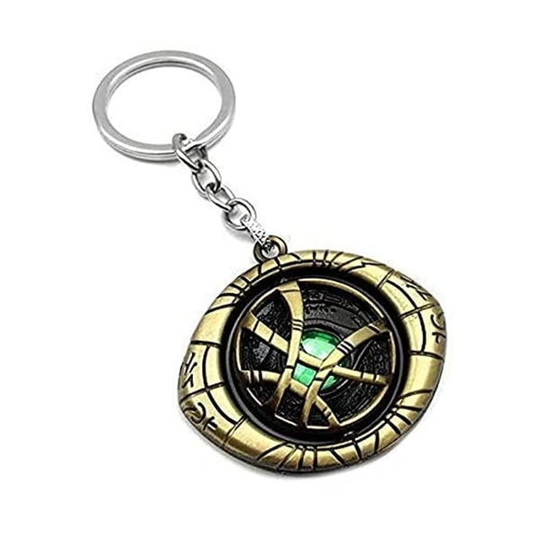 Marvel Avengers Doctor Strange Eye of Agamotto Keychain and Keyring Rotating Shield Eye of Agamotto