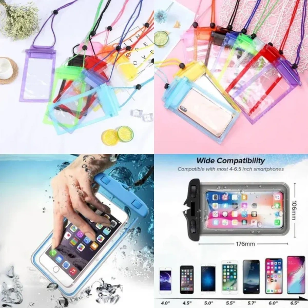 waterproof phone pouch | waterproof mobile pouch & cover | phone waterproof cover for swimming & pool | protective pouch for mobile & beach | waterproof mobile cover | mobile pouch for rain & travel | universal touch friendly pouch for smartphones