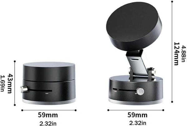 A2 Foldable Magnetic Vacuum Car Phone Holder Foldable Suction Cup with Suction Cup Hands-Free Navigation for Smart Phone 