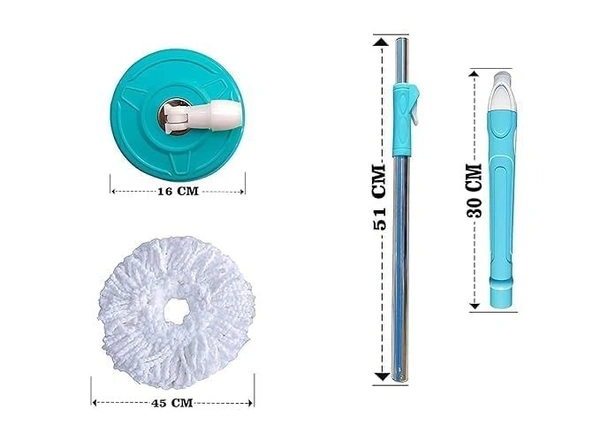 Mop Stick for Floor Cleaning, 360 Degree Spin Mop Stick Rod with 1 Microfiber Refill