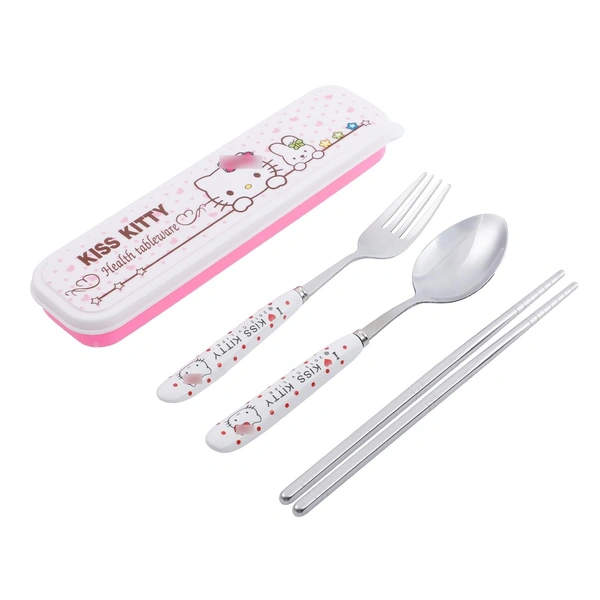Spoon Set Stainless Steel Chopstick, Spoon and Fork Cutlery Set for Women, Men, Kids Eating Food Portable Tableware Dining Accessories.