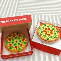 Pizza Slice Shaped Novelty Erasers for Children, Kids School Home Work - Fun Food Design, 7-Piece Slice Each 3 * 3 cm