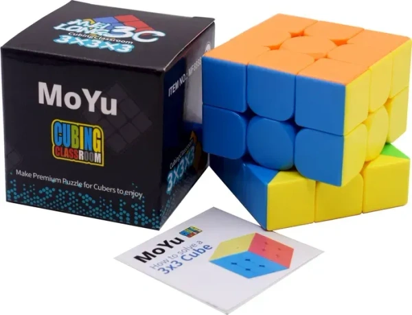 MoYu Meilong Cubing Classroom 3X3 Cube Stickerless Speed Cube Magic Cube Puzzle Toy for Kids (Solve Method Included), 55mm Size Age 6 Years+