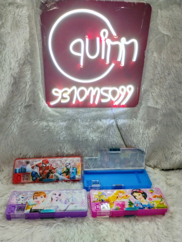 Geometry Box with Magnetic Lock Pencil Holder Pencil Case