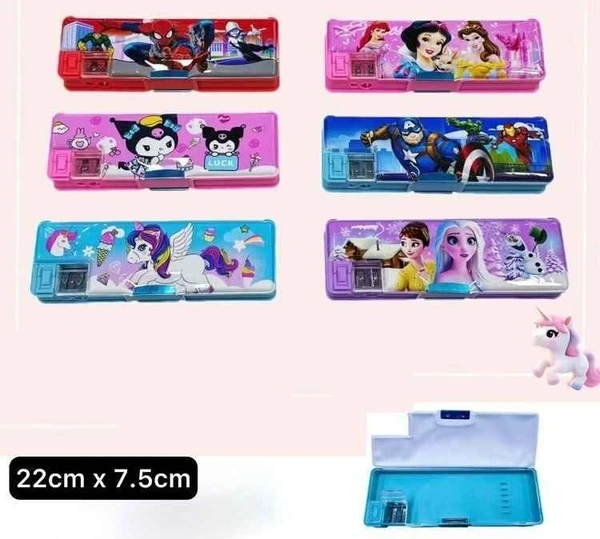 Geometry Box with Magnetic Lock Pencil Holder Pencil Case