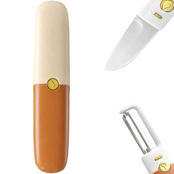Knife Kitchen Knife Peeler Portable Knife for Fruit 2 in 1 Knife and Peeler for Kitchen Travel Knife with case Stainless Steel Bled