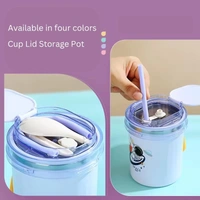  Stainless Insulated Food Jar Thermos for Hot Food Soup Lunch Container for Kids - 530 ML Mug/Cup with Straw, Lid and Fork