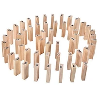 54 Pcs 4 Dice Challenging Wooden Blocks Tumbling Stacking Wooden Game for Adults and Kids Number Blocks, Wooden Tumbling Tower, Stacking and Balancing Block Toys 