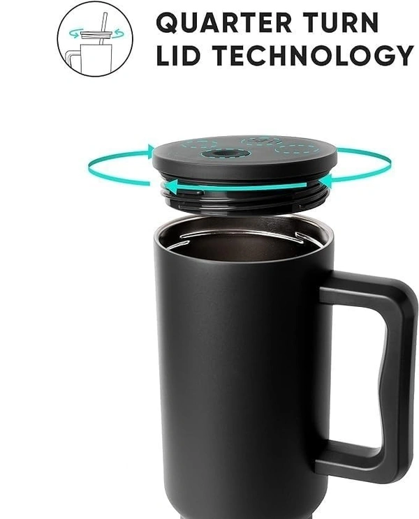 Steel Lid Coffee Tumbler with Lid and Straw 1200ml Coffee Mug Stainless Steel Vacuum Insulated Tumbler for Drinking, Juice, Water 40oz Mug for Travel Gym Office