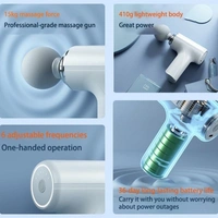 Mini Massage Gun, Portable Handheld Deep Tissue Massager with 4 Interchangeable Heads, White