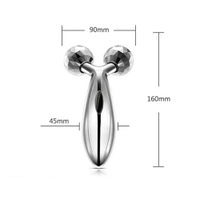  Manual 3D Massager Roller 360 Rotate Face Full Body Shape for Skin Lifting Wrinkle Remover Facial Massage Relaxation Tool, 15.5 x 9.5 x 5 cm, Silver