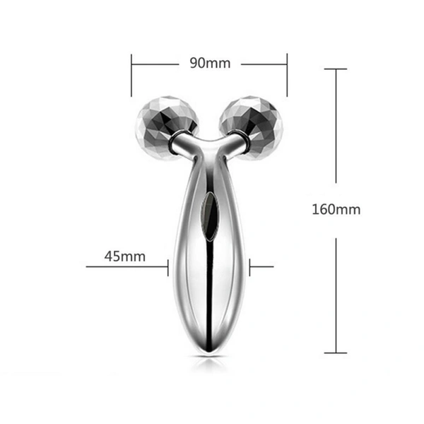  Manual 3D Massager Roller 360 Rotate Face Full Body Shape for Skin Lifting Wrinkle Remover Facial Massage Relaxation Tool, 15.5 x 9.5 x 5 cm, Silver