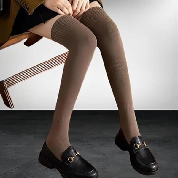 Wool Warm Thigh High Socks | Knitted Thick Thermal Woolen Socks for Women Winter Wear Knee Length | Knee High Leg Warmers Long Socks Boot Cuffs Knee Cap | Stocking Girls