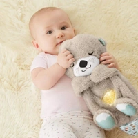 Breathing Teddy Bear, Portable Plush Sound Machine with Music Lights & Breathing Motion for Newborns Baby Gift for Kids