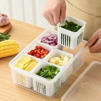 6in1 Fridge Storage Boxes, Freezer Storage Containers, Vegetable Storage Box,Container for Kitchen Storage Set Food Storage with Transparent