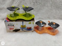 Multipurpose Dining Table Storage Containers | Kitchen Storage Pickle/Spice/Salt Containers | Dryfruits/Pickle Jar with Tray and Spoons Food Grade Plastic 