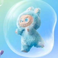 Labubu 3rd Gen Action Figure Toy Monster Bunny Plush Keychain, Soft Furry Doll Toy, Rainbow Eyes, Creepy Smile, Bag Charm