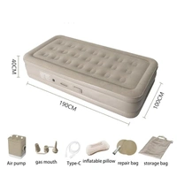 Twin Air Mattress with Built-in Pump, Inflatable Mattress with Storage Bag, Inflatable Blow Up Mattresses with Comfortable Soft Flocked Top,Blow up Mattresses for Camping, Guests & Indoor