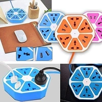 USB Hexagon Socket with 4 USB Slot and 4 Power Extension Cord Board with Charging Port & 4 US/Indian Socket, Fireproof Spike