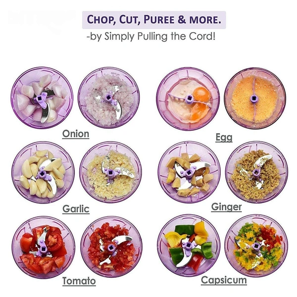 Plastic 2 in 1 Vegetable Fruit Nut Onion Handy Chopper, Meat Grinder Mixer Food Processor Slicer Shredder Salad Maker Tools (900ml, XL, Multicolour)