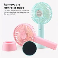 Portable Handheld Hand Mini USB/Battery Operated Adjustable High Speed Rechargeable Fan SS2 for Home, Travel, Bedroom, Car & Office with Stand and Free Battery (Random Colour)