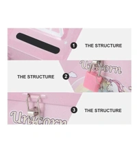 Unicorn Piggy Bank, Hut Shaped Money Box with Lock and Key for Kids, Girls, Boys