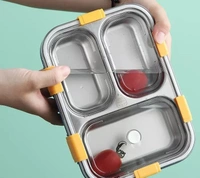 3 Compartment lunch box Stainless Steel 