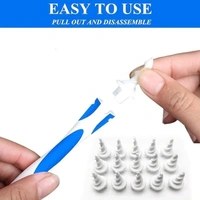 Plastic Ear Wax Vac Remover Kit And Ear Cleaner Smart Swab Easy Earwax Removal with 16 Disposable Soft Tips Ear Wax Cleaner (Smart swab)