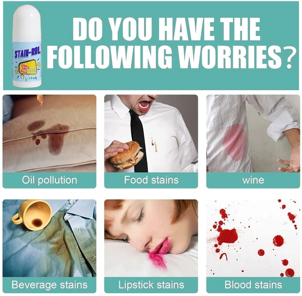 Stain Remover for Clothes | Multi-Purpose Roll Bead Fabric Clothes Stain Remover Pan |Stain Remover for Cotton, Linen, Polyester, Blended Fabric, Denim, Down Jacket etc.