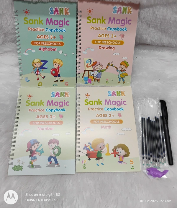 4pc Sank Magic Book With 2Pen 10 Reffill