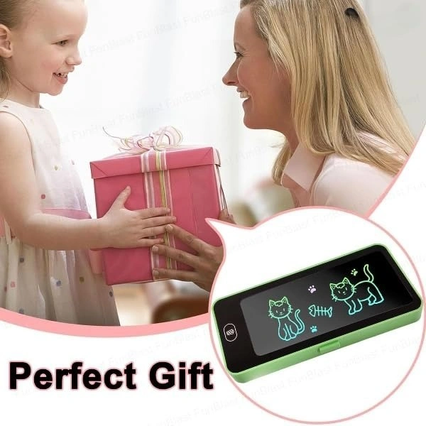 Writing Tablet Pencil Case for Kids – 2 in 1 LCD Digital Slate for Kids, E-Note Pad, Pencil Box for Kids, Doodle Writing Board for School Going Kids, Educational Toys for Kids