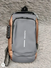 Chest Bag Men's Sling Bag, Password Protection, Anti-Theft Crossbody Bag, Shoulder Bag, Outdoor Waterproof Casual Men's Bag, Black / Brown, Retro