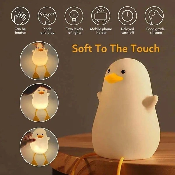 Silicone Duck Soft Touch LED Night Light for Kids Girls Boys