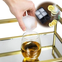 Ice Cube Silicone Trays, Reusable and BPA Free Large Square Ice Molder for Chilling Whiskey, Cocktail, Beverages and Popsicles, Black