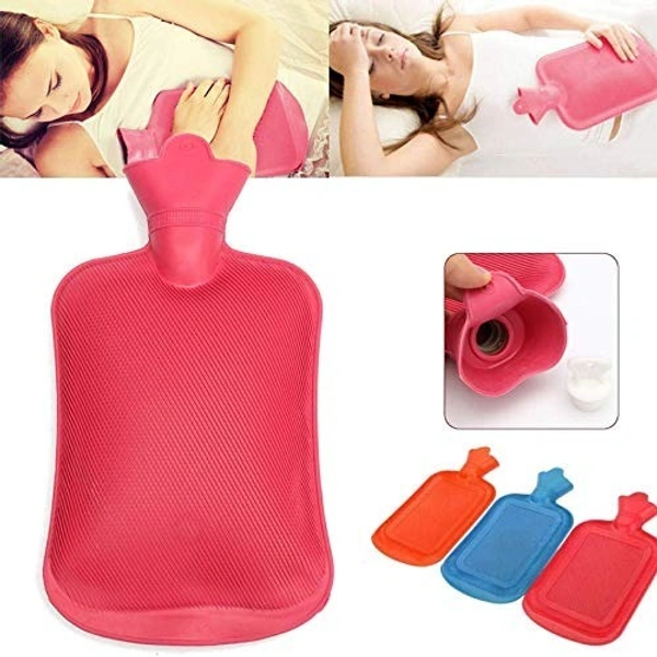  2L Hot Water Rubber Bottle bag for Pain Relief Therapy Multicolor - 2L