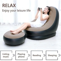 Inflatable Chair Footstool with Household air Pump,air Sofa Lounge Chair for Indoor Living Room Bedroom, Outdoor Travel Camping Picnic Beach.